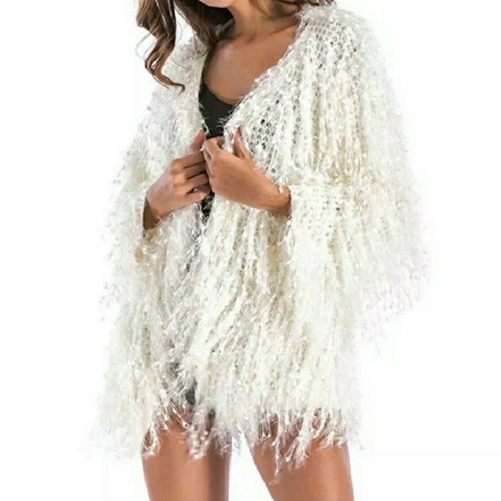 LAST ONE! Warm Wool Blend Lush Shag Cardigan - Picture 7 of 8